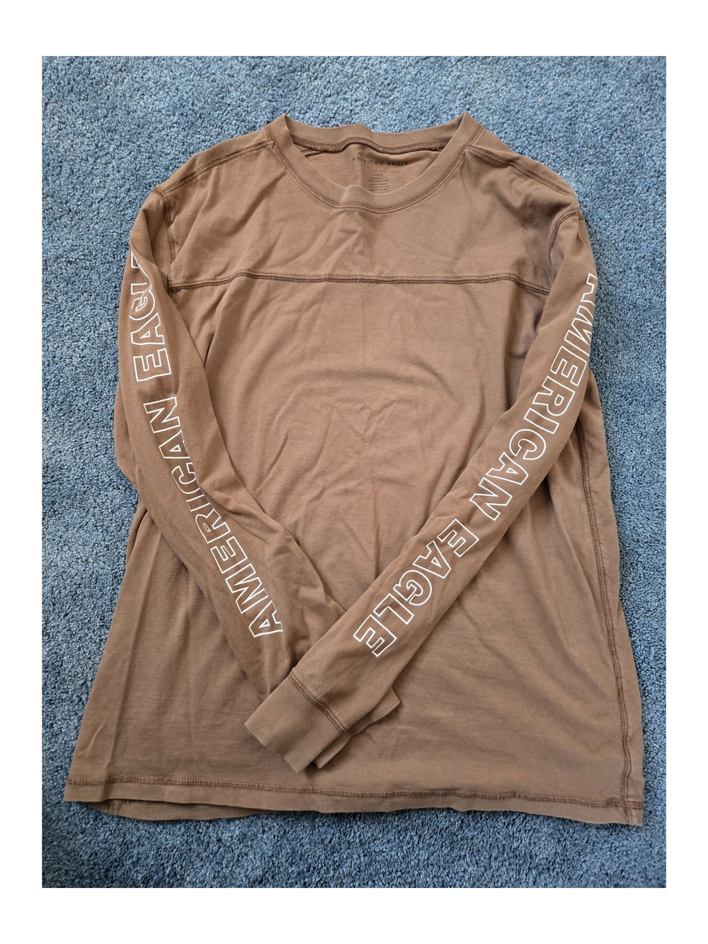 American Eagle Outfitters Men's Long-Sleeve Crewneck Shirt - Brown